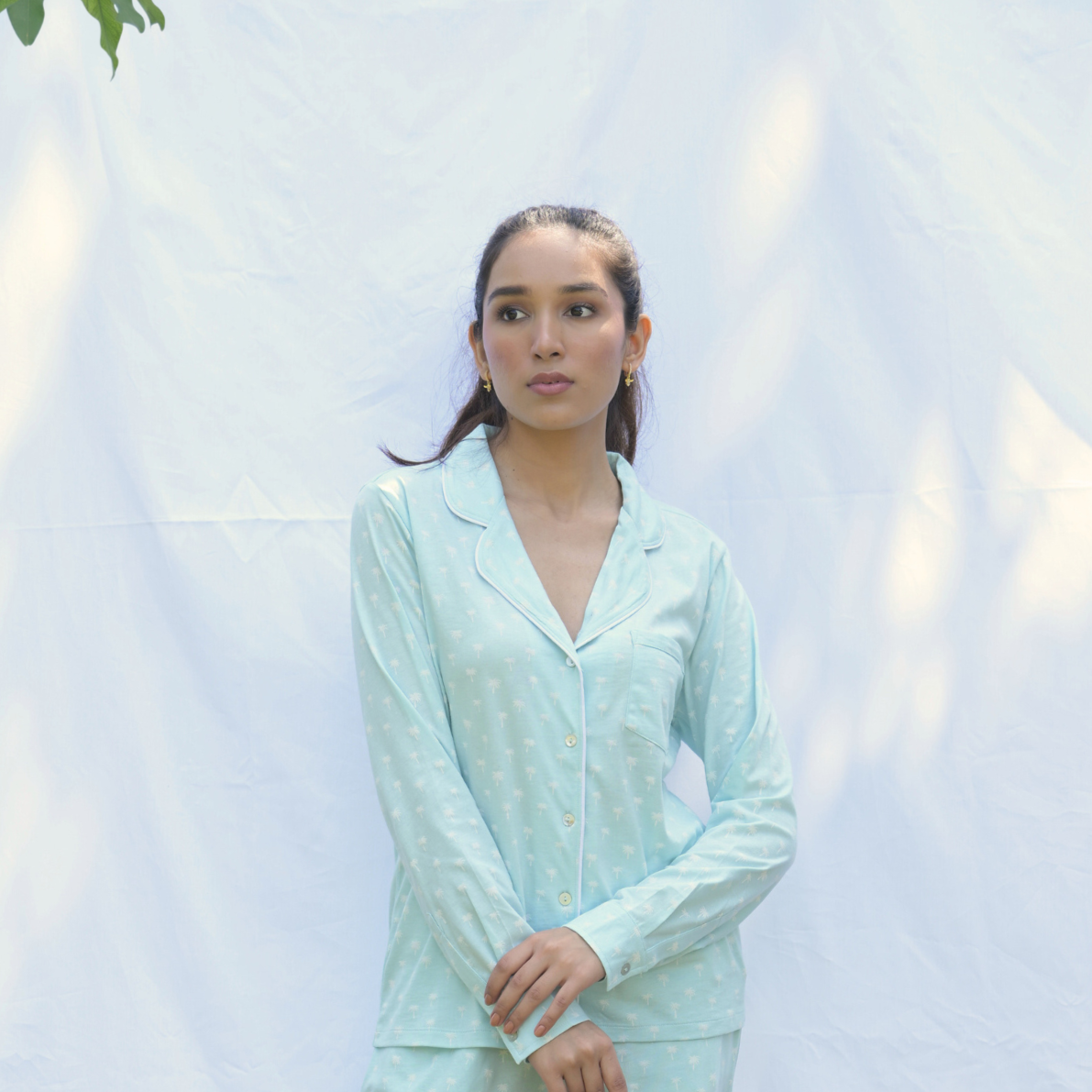 Cosy cocoon PJ Blue Palm Prints Set