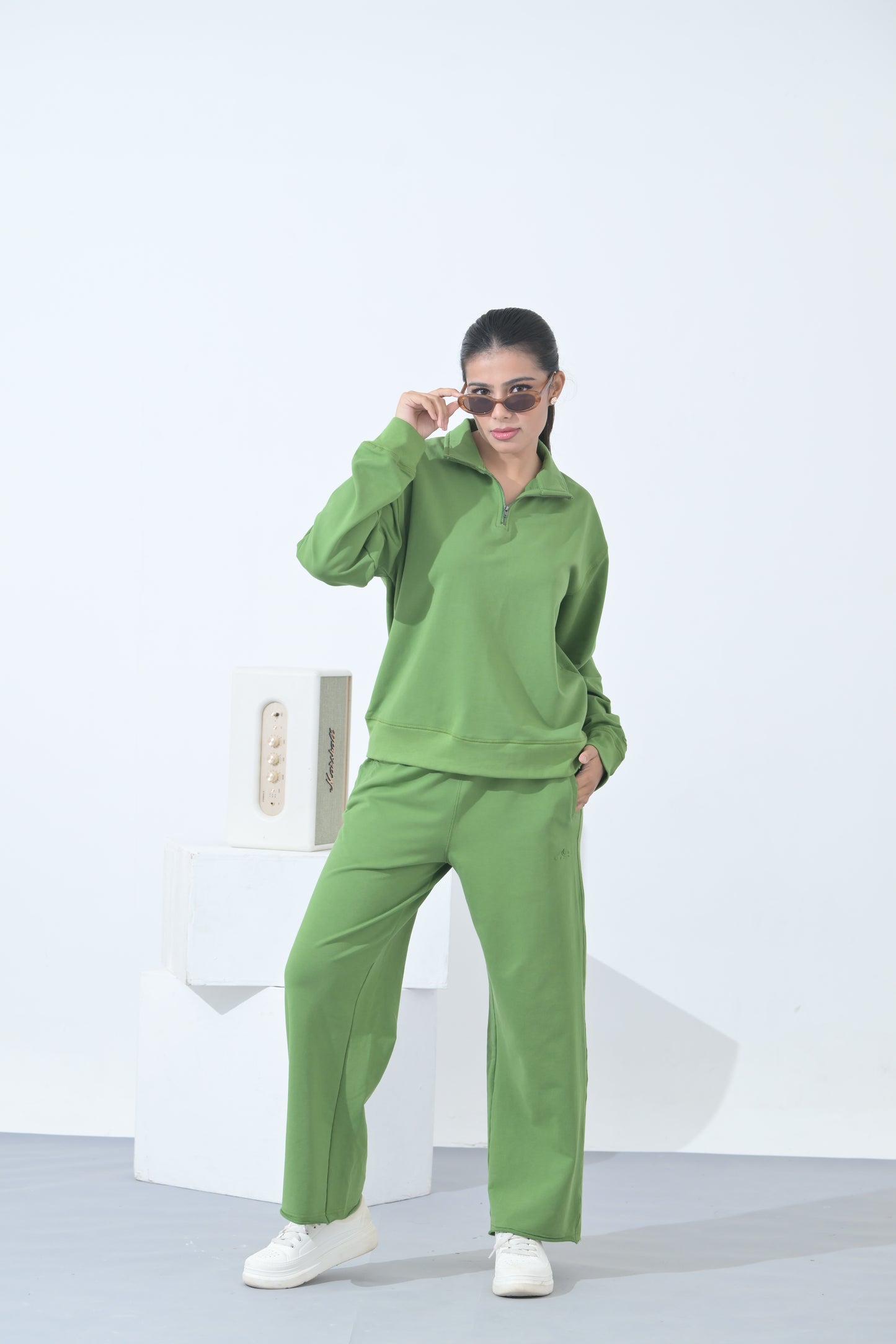 100% Supima Cotton Winter Tide Coord Set (Parrot Green)