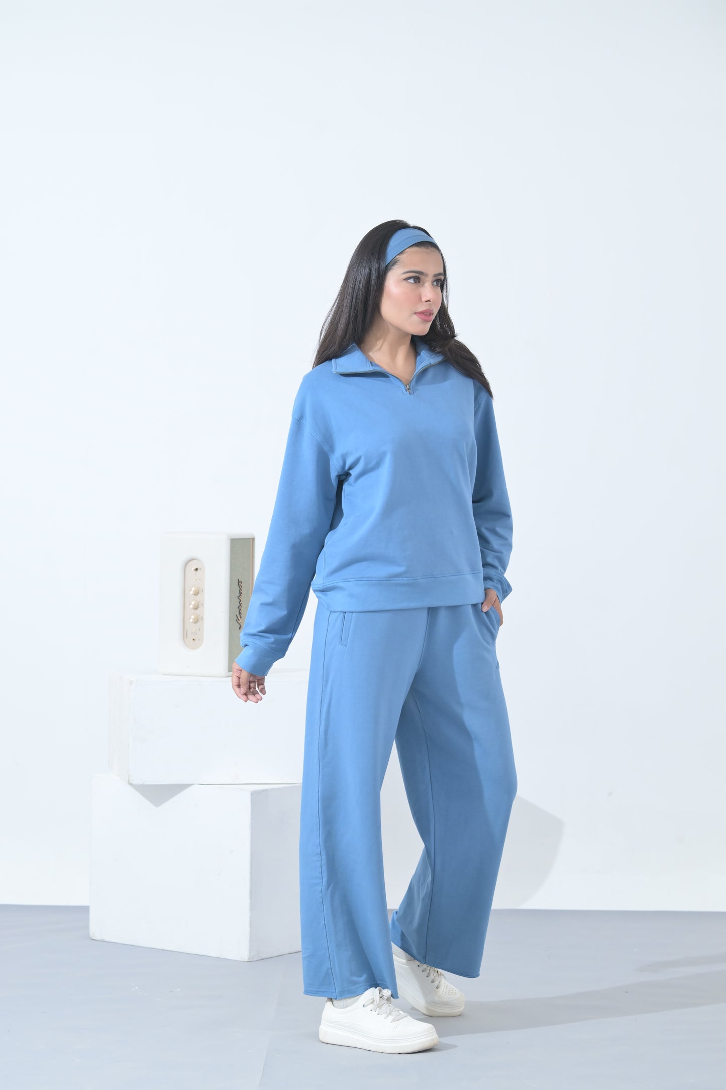 100% Supima Cotton Winter Tide Coord Set (Surf Blue)