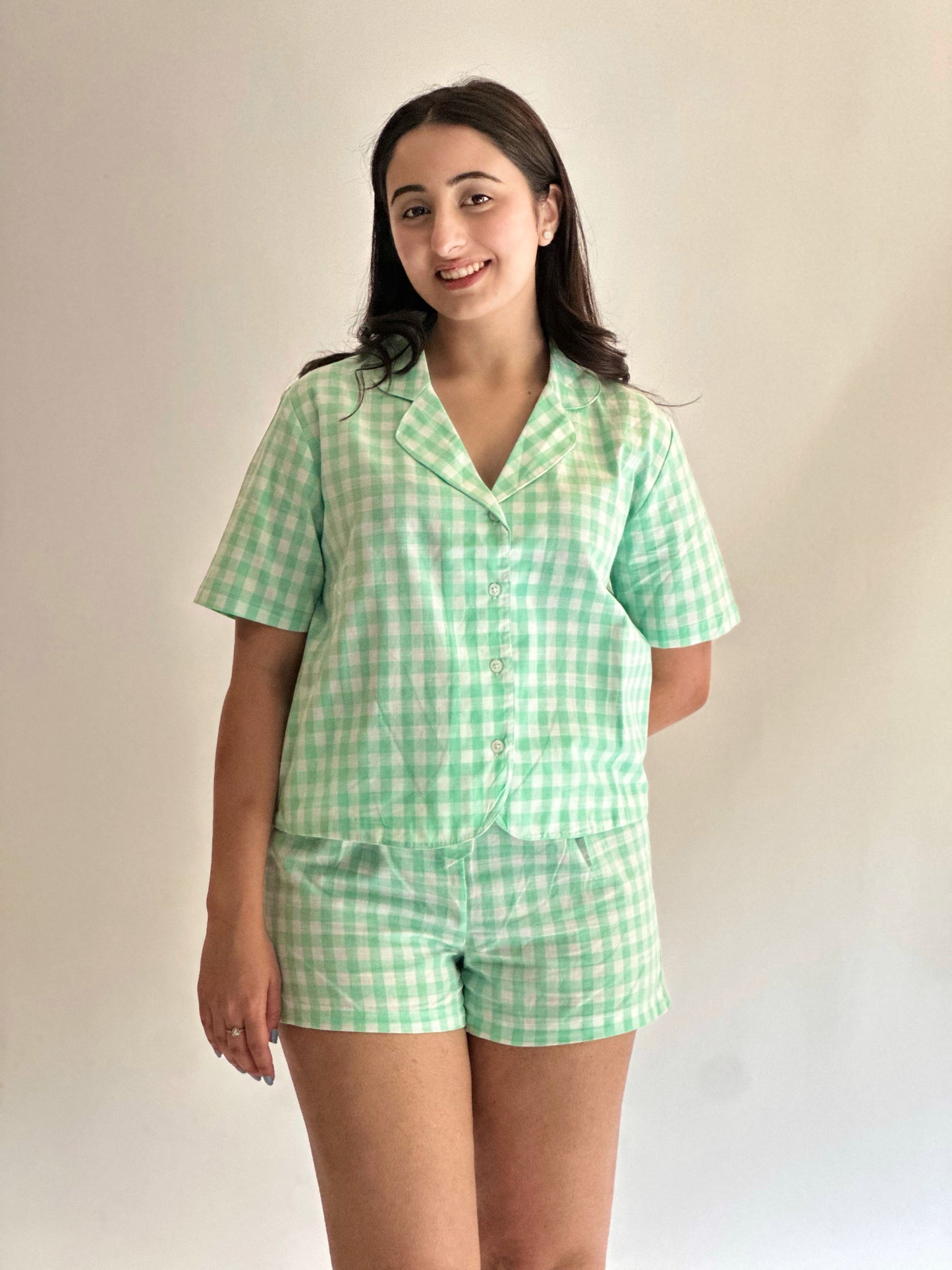 Bella Shorts Sleep Set Neon Green Set