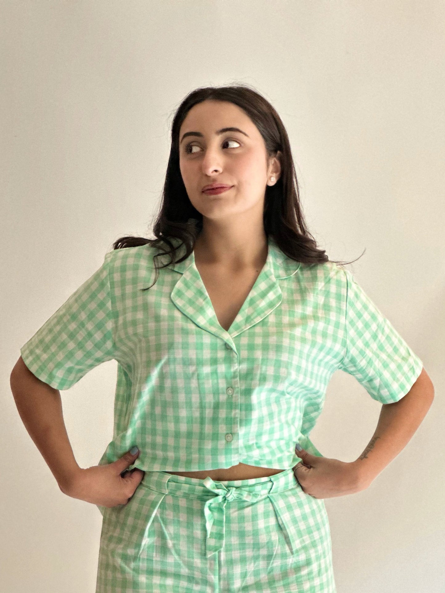 Bella Shorts Sleep Set Neon Green Set
