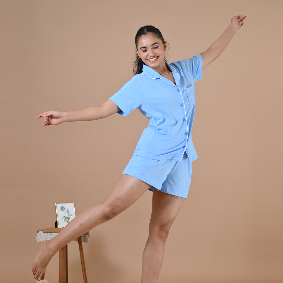 Lily Shorts Set (Army Blue)