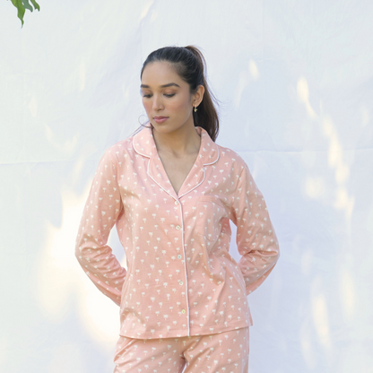 Cosy Cocoon PJ Pink Palm Tree Set