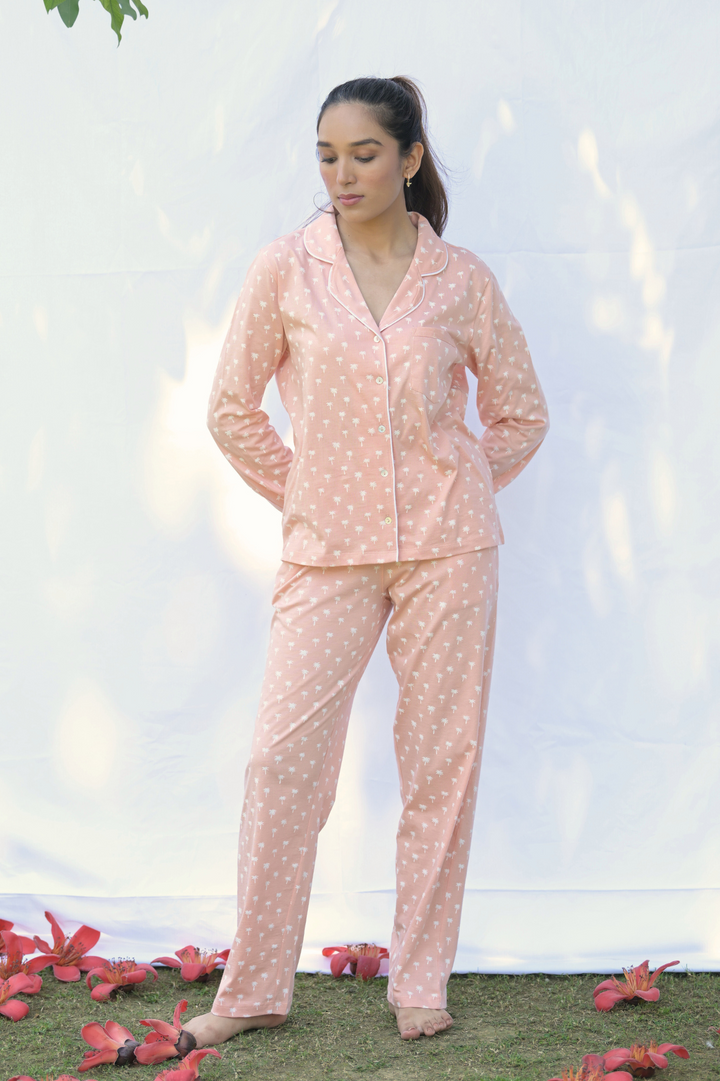 Cosy Cocoon PJ Pink Palm Tree Set