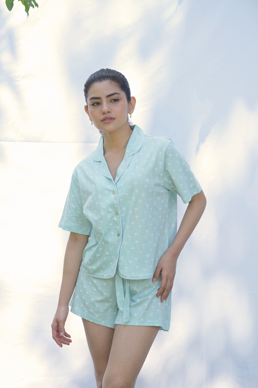 Comfy Cocoon Blue Palm Tree Set