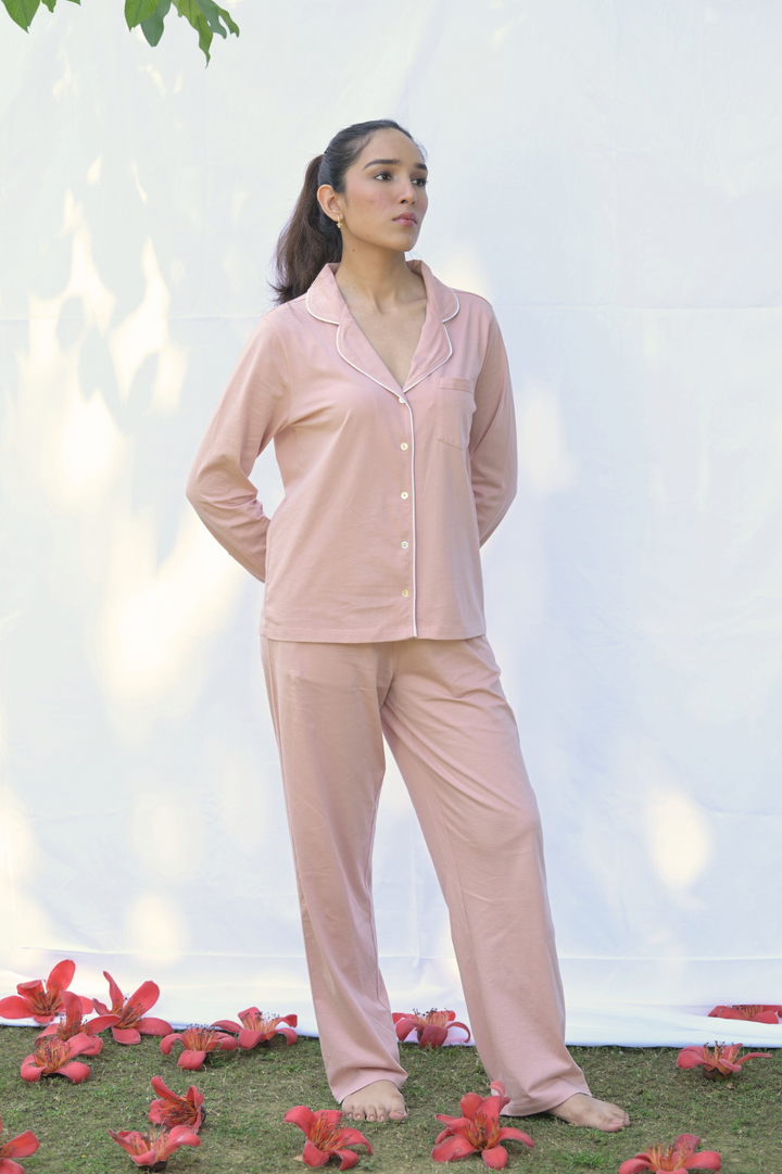Cosy cocoon PJ  Solid Pink Set
