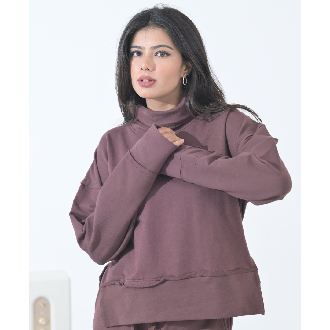 100% Supima Cotton Ella Coord Set Chocolate Brown