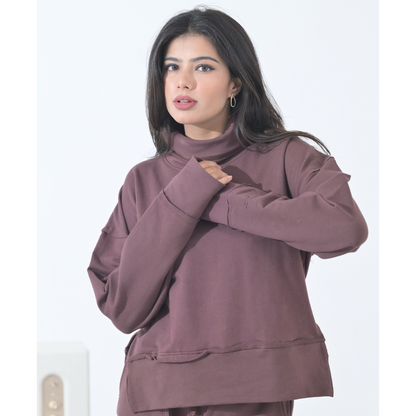100% Supima Cotton Ella Coord Set Chocolate Brown
