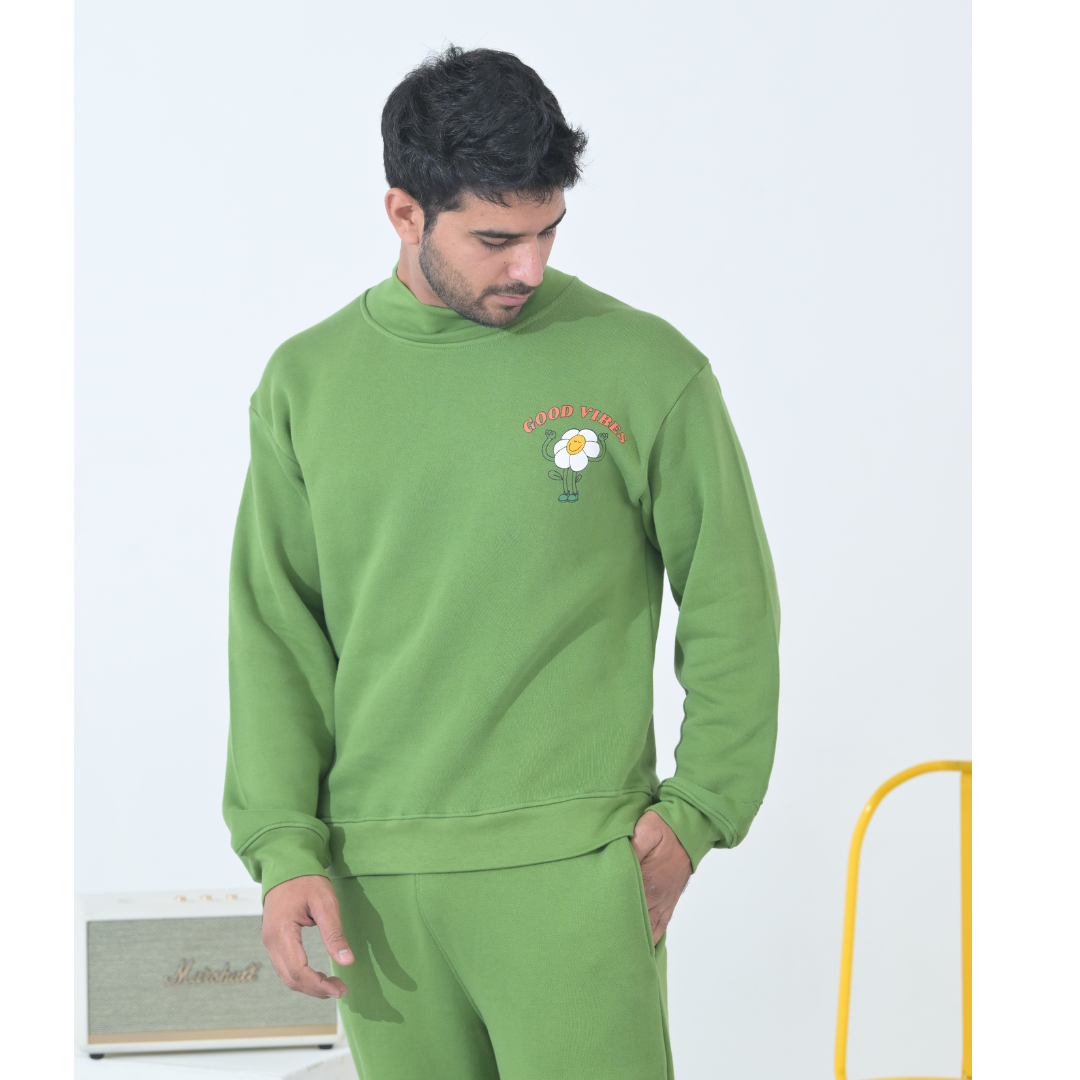 100% Supima Cotton Unisex Sweatshirt (Forest Green)