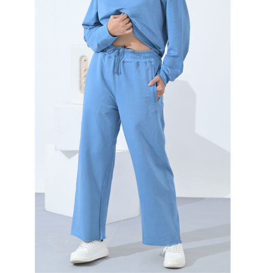 100% Supima Cotton Winter Tide Track Pants Surf Blue