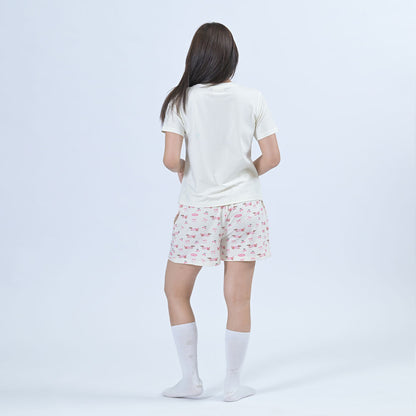 Pups Print Tencel Lyocell Shorts & T-shirt