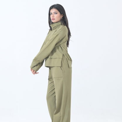 100% Supima Cotton Ella Coord Set Olive Green