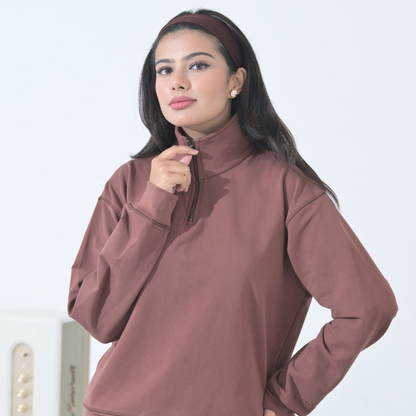 100% Supima Cotton Winter Tide Pullover Chocolate Brown