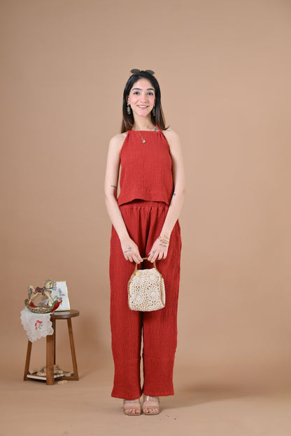 Mykonos Coord Set (Red Plum )