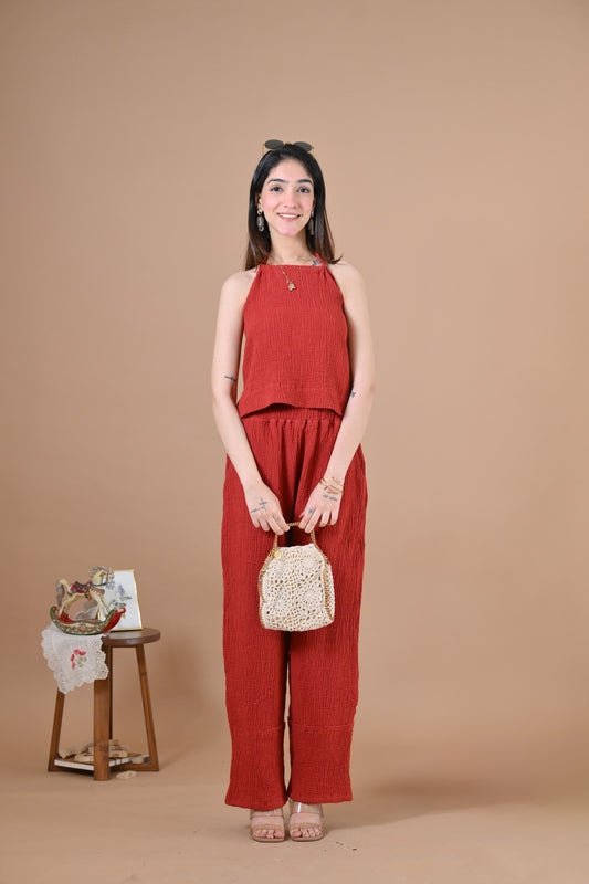 Mykonos Coord Set (Red Plum )