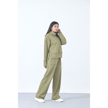 100% Supima Cotton Ella Coord Set Olive Green