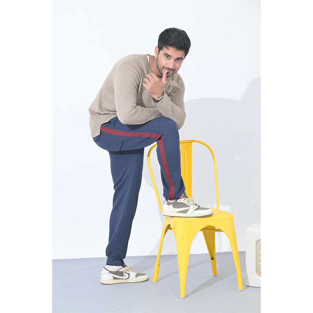 100% Supima Cotton Men Sweatpant Navy Blue