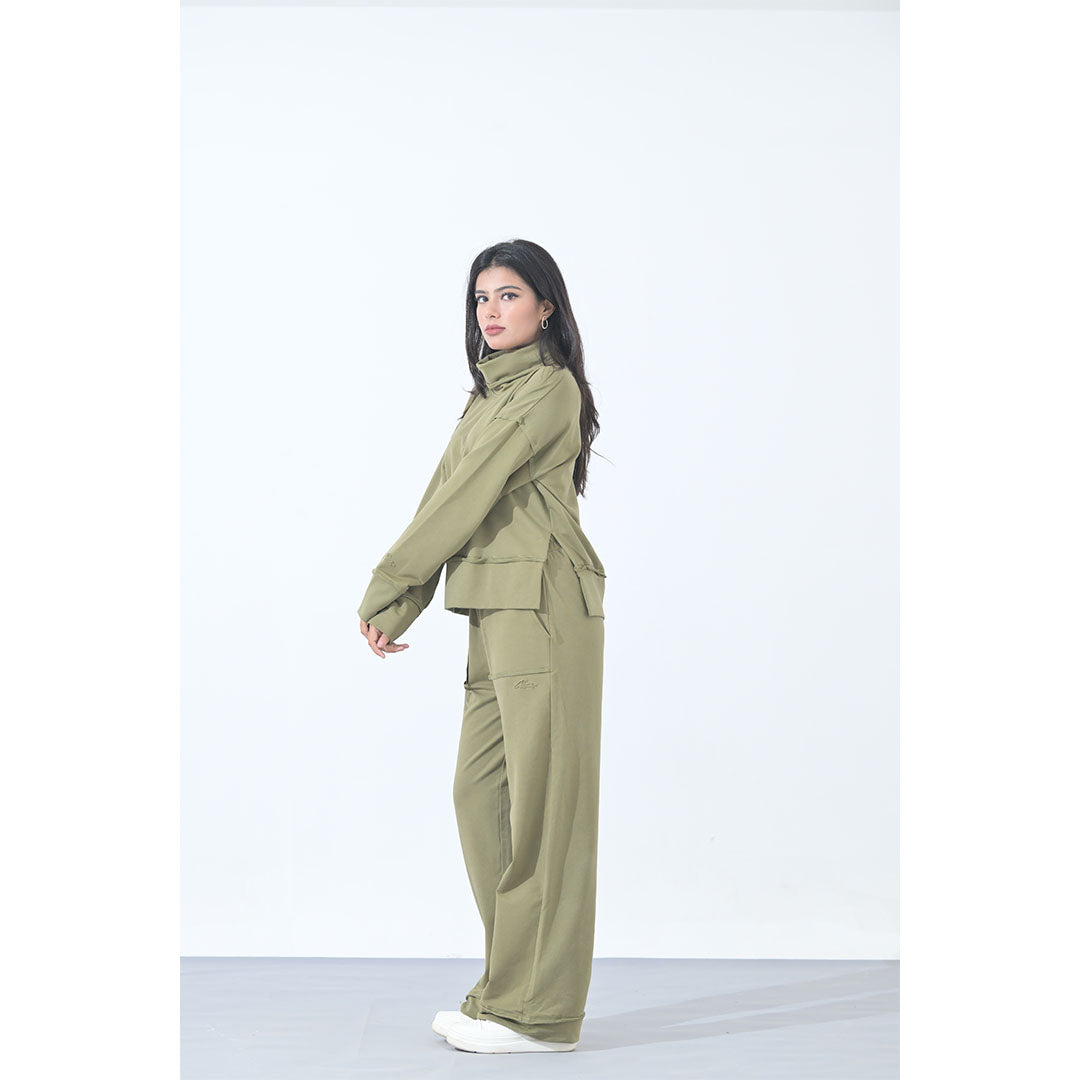 100% Supima Cotton Ella Coord Set Olive Green