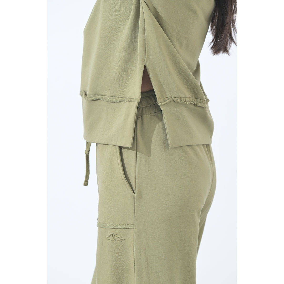 100% Supima Cotton Ella Coord Set Olive Green