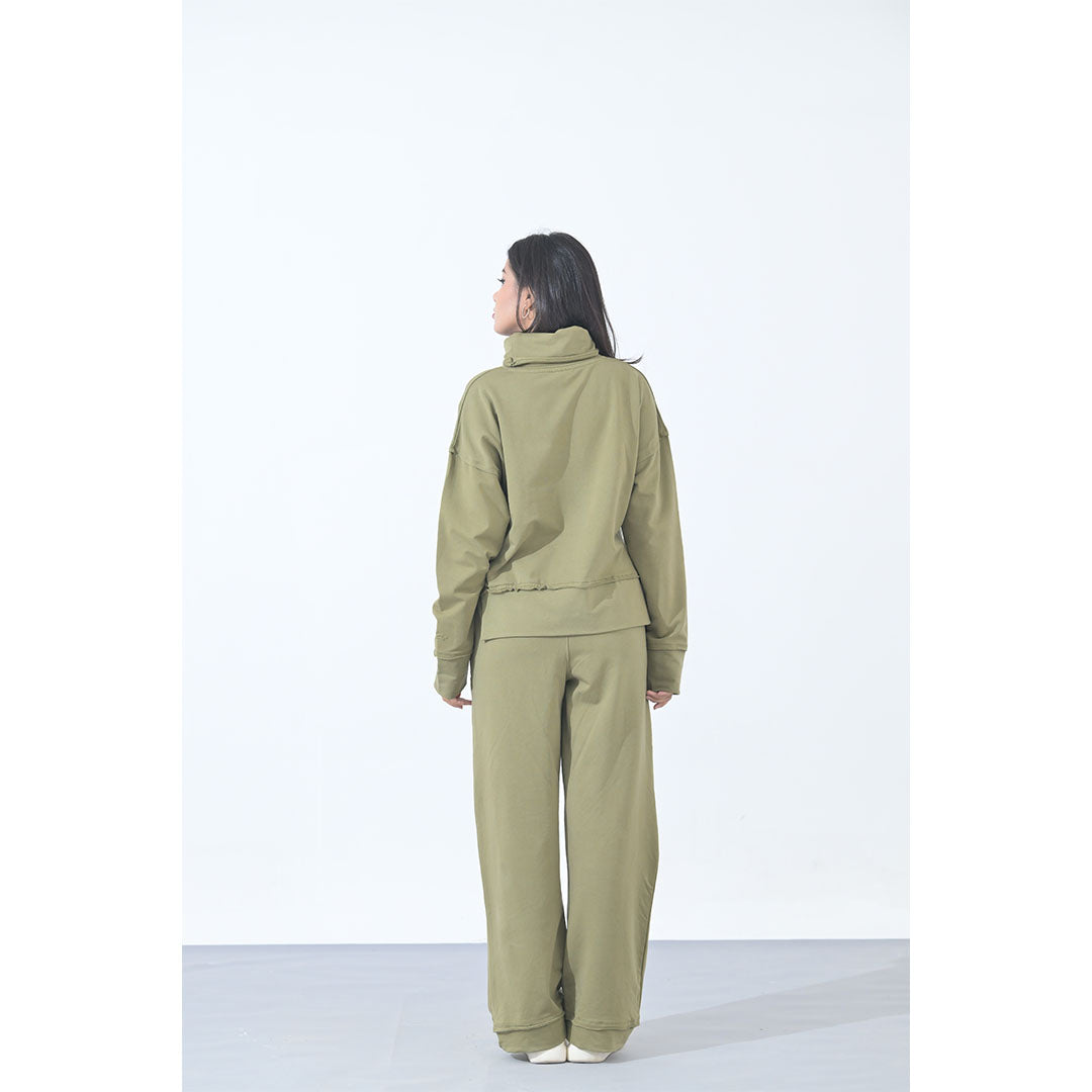 100% Supima Cotton Ella Coord Set Olive Green