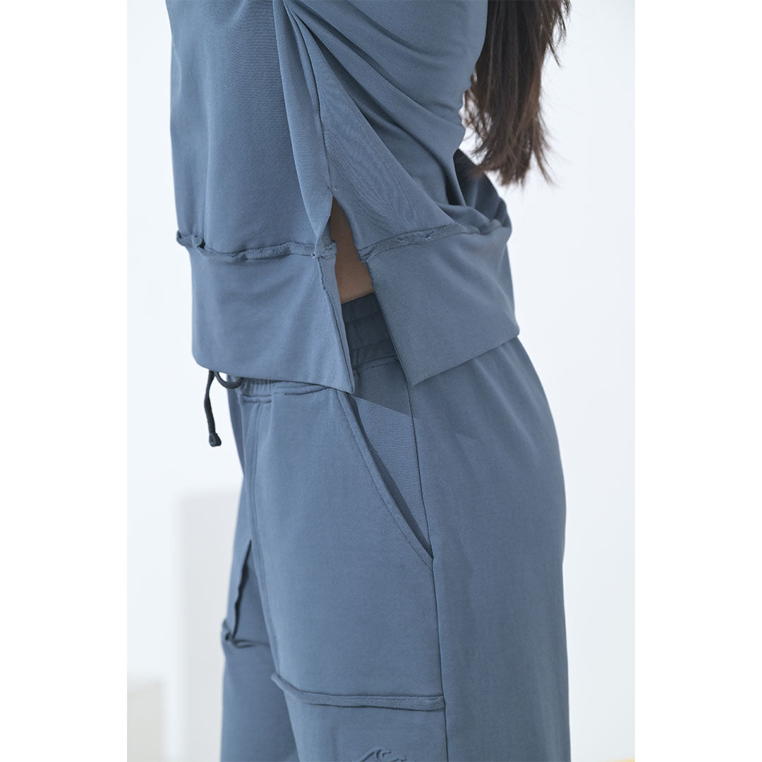100% Supima Cotton Ella Coord Set Midnight Blue