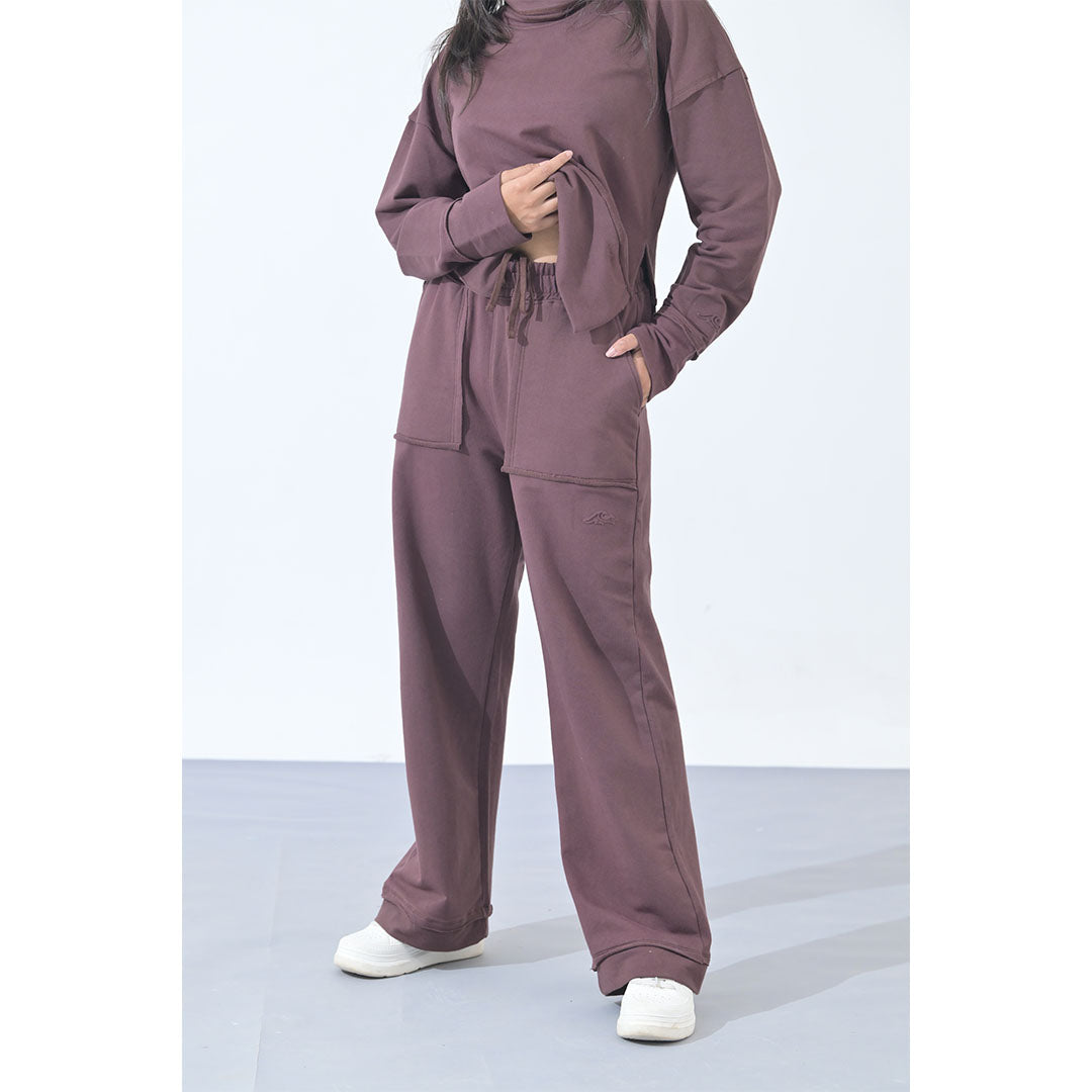 100% Supima Cotton Ella Coord Set Chocolate Brown