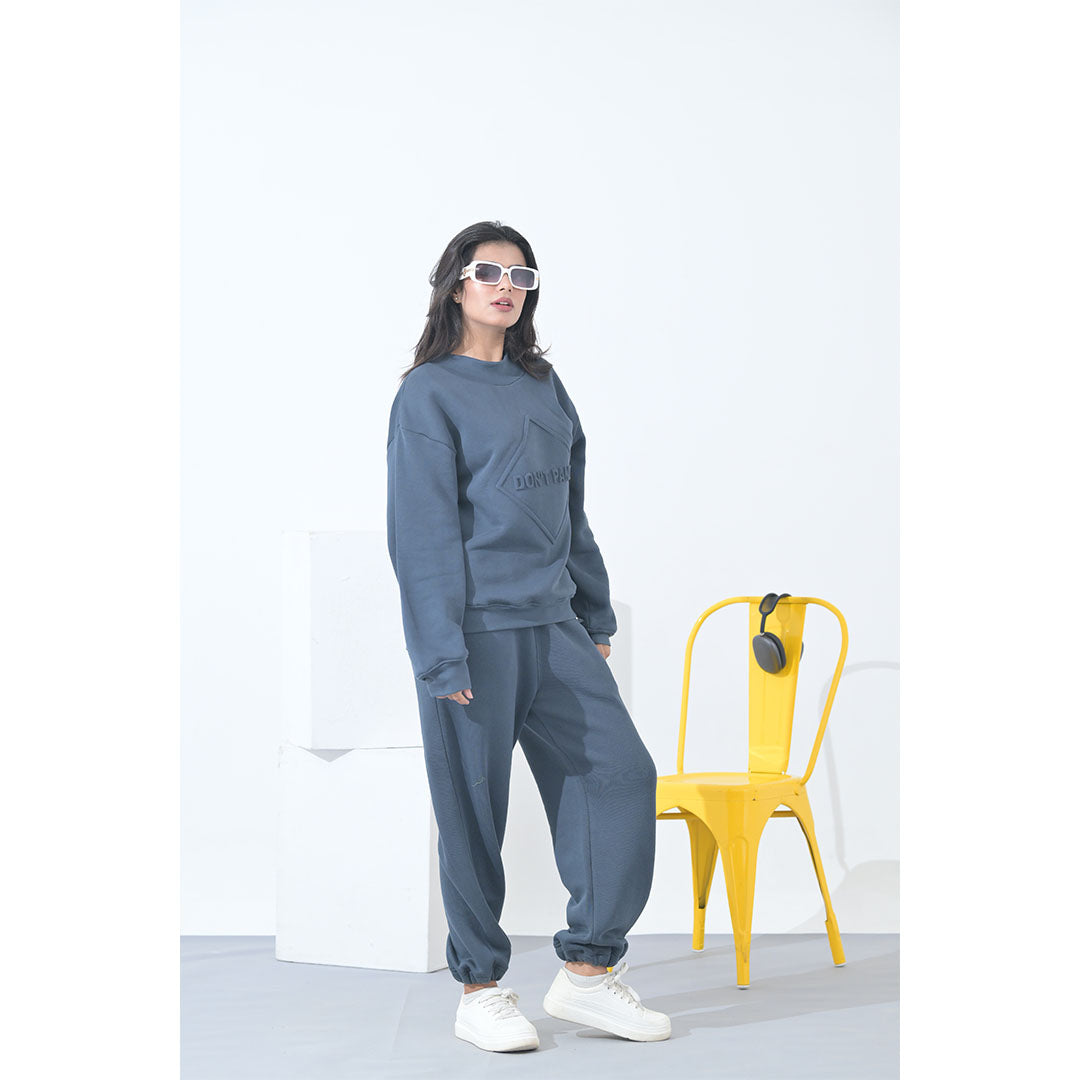 100% Supima Cotton Unisex Sweatshirt (Navy Blue)