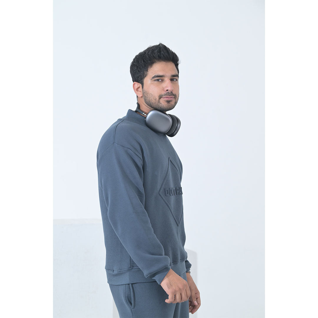 100% Supima Cotton Unisex Sweatshirt (Navy Blue)