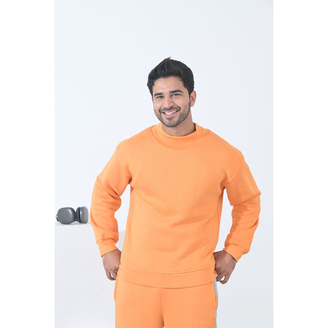 100% Supima Cotton Unisex Sweatshirt (Solid Orange)