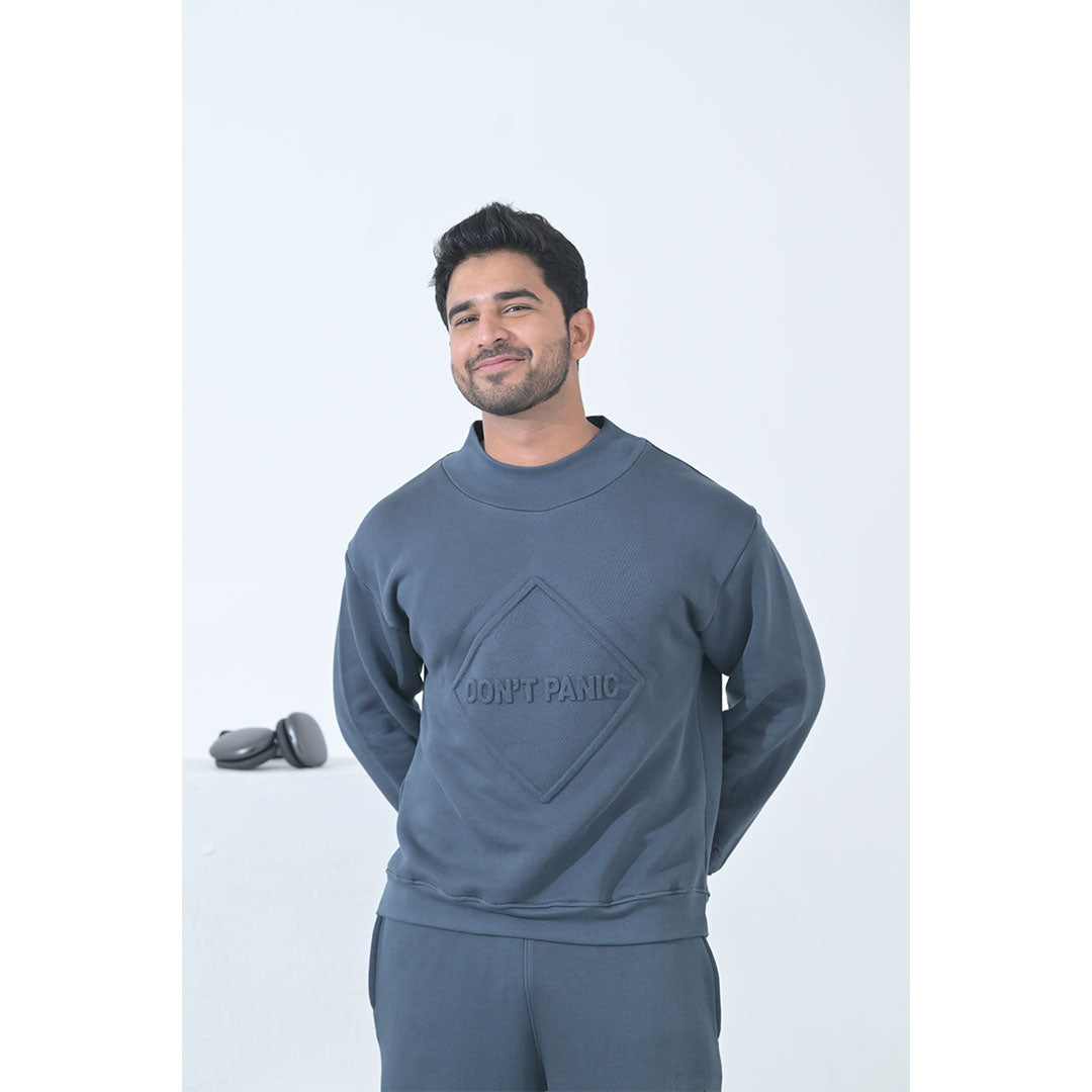 100% Supima Cotton Unisex Sweatshirt (Navy Blue)