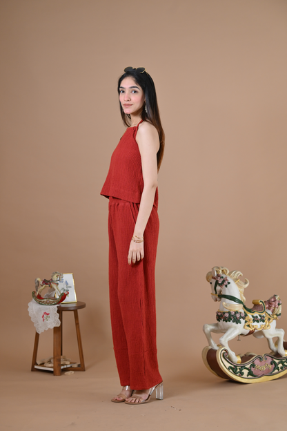 BLISS TIE-UP TOP (ANGEL RED )