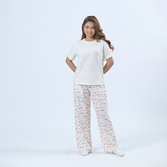 Pups Print Tencel Lyocell Pjs & T-shirt