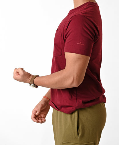 Tulum men's Pocket T-shirt (MAROON)