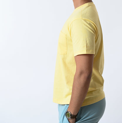 Tulum men's Pocket T-shirt (PASTEL YELLOW)