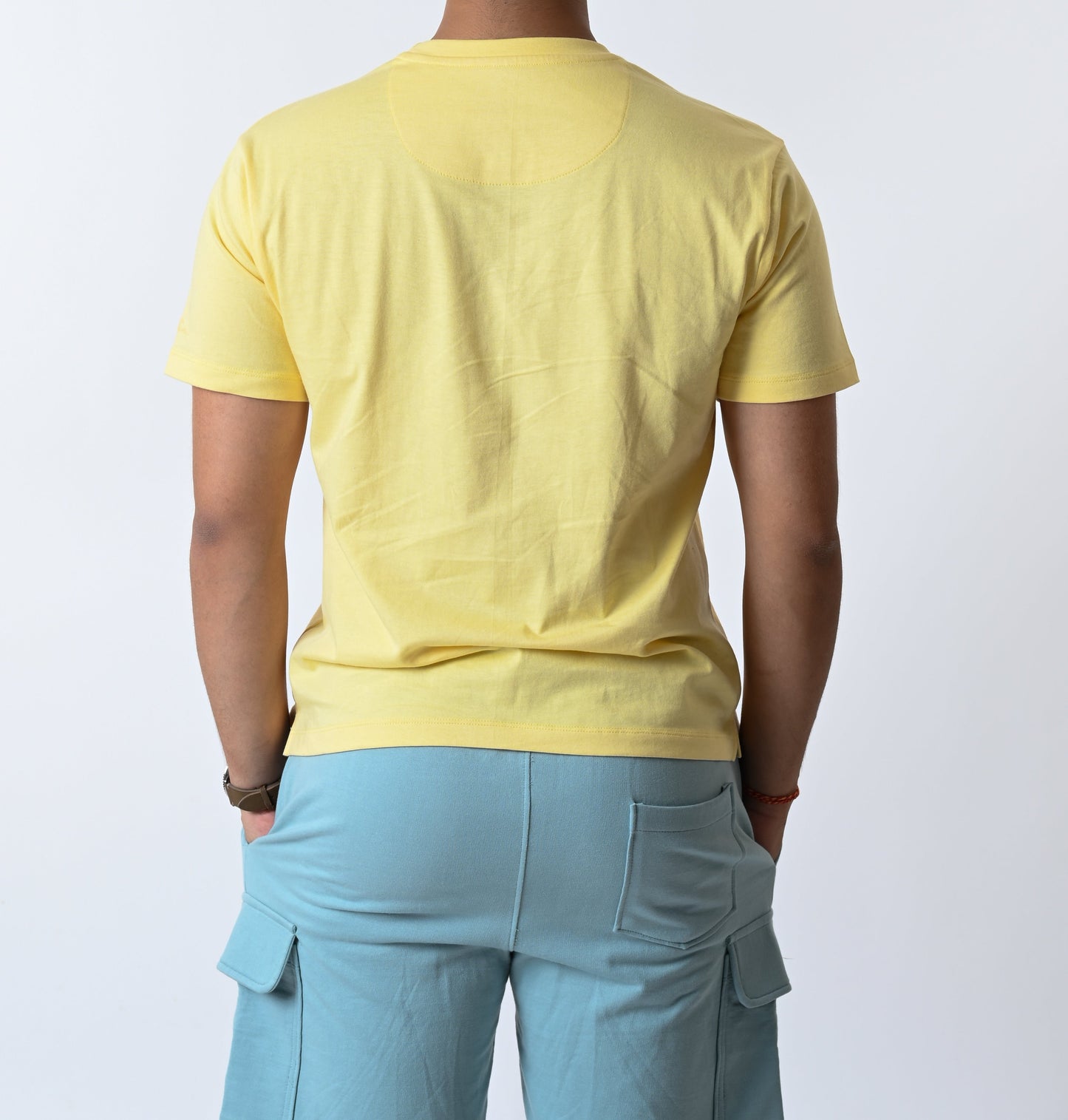 Tulum men's Pocket T-shirt (PASTEL YELLOW)
