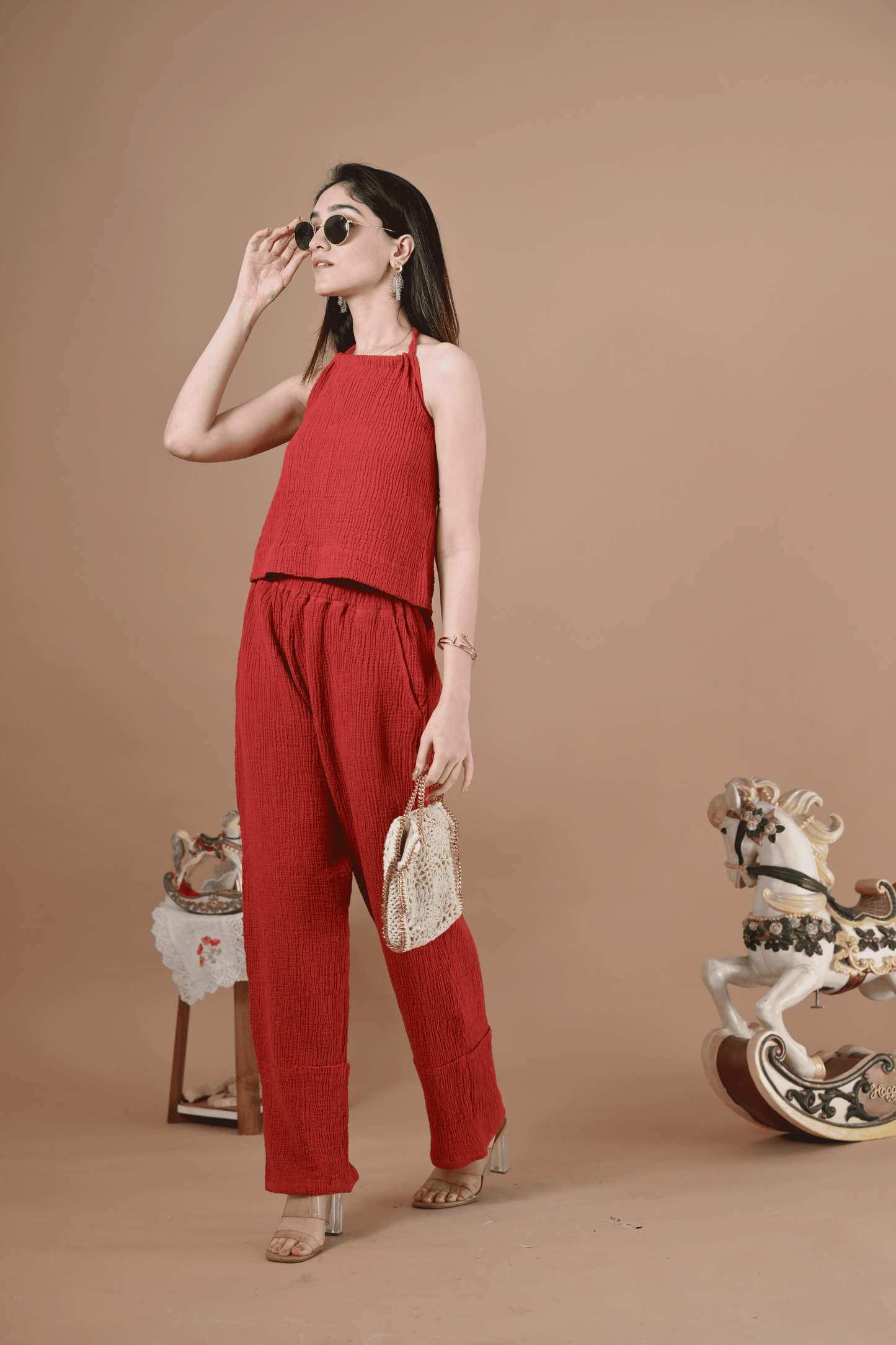 Mykonos Coord Set (Red Plum )