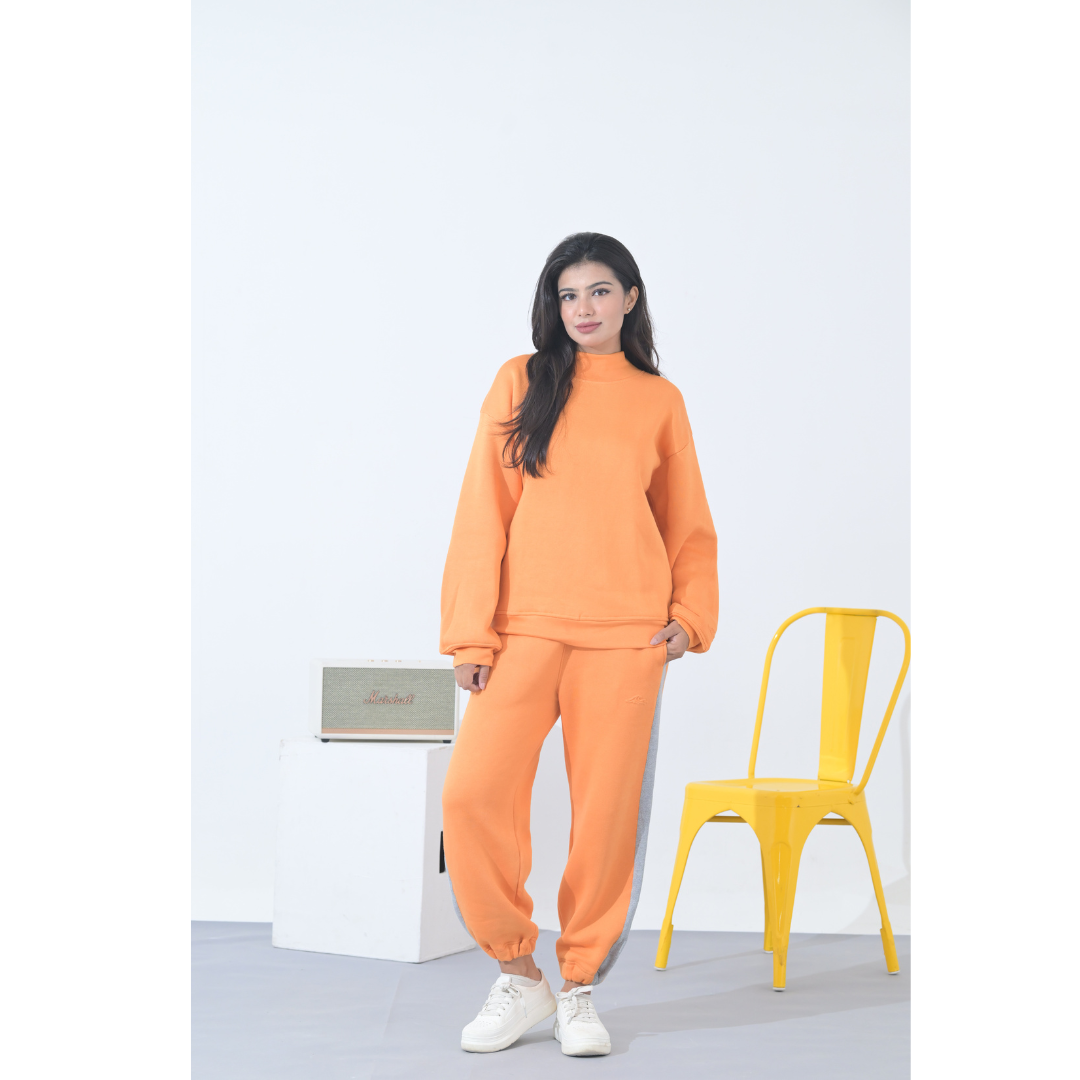 100% Supima Cotton Unisex Sweatshirt (Solid Orange)