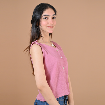 BLISS TIE-UP TOP (MAUVE)
