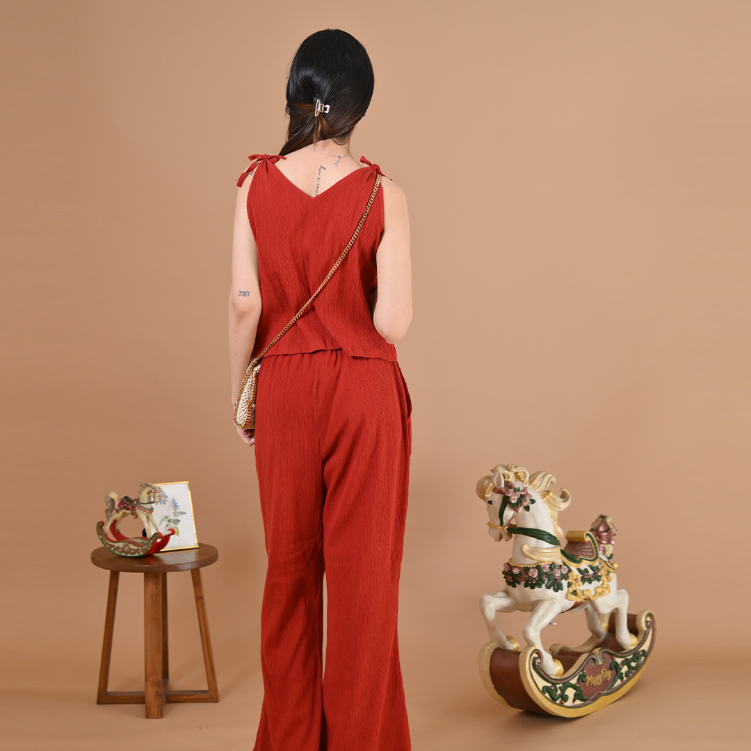 BLISS TIE-UP TOP (ANGEL RED )